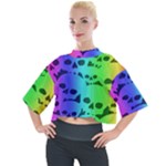 Rainbow Skull Collection Mock Neck Tee