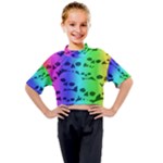 Rainbow Skull Collection Kids Mock Neck Tee