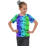 Rainbow Skull Collection Kids  Mesh Piece Tee