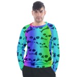 Rainbow Skull Collection Men s Long Sleeve Raglan Tee