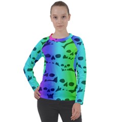 Rainbow Skull Collection Women s Long Sleeve Raglan Tee from ArtsNow.com