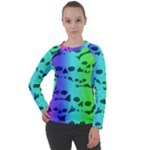 Rainbow Skull Collection Women s Long Sleeve Raglan Tee