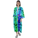 Rainbow Skull Collection Maxi Satin Kimono