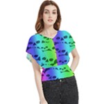 Rainbow Skull Collection Butterfly Chiffon Blouse