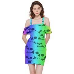 Shoulder Frill Bodycon Summer Dress 