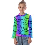 Rainbow Skull Collection Kids  Frill Detail Tee