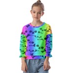 Rainbow Skull Collection Kids  Cuff Sleeve Top