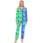 Rainbow Skull Collection Womens  Long Sleeve Pocket Pajamas Set