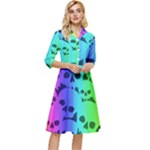 Rainbow Skull Collection Classy Knee Length Dress