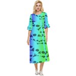 Rainbow Skull Collection Double Cuff Midi Dress