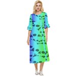 Rainbow Skull Collection Double Cuff Midi Dress