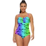 Rainbow Skull Collection Retro Full Coverage Swimsuit