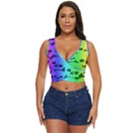 Rainbow Skull Collection Women s Sleeveless Wrap Top