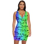 Rainbow Skull Collection Draped Bodycon Dress