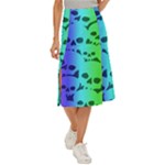 Rainbow Skull Collection Midi Panel Skirt