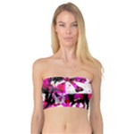 Pink Checker Graffiti  Bandeau Top