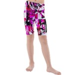 Pink Checker Graffiti  Kids  Mid Length Swim Shorts