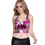 Pink Checker Graffiti  Racer Back Crop Top