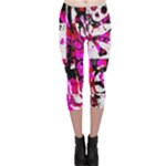 Pink Checker Graffiti  Capri Leggings 