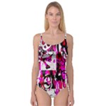 Pink Checker Graffiti  Camisole Leotard 
