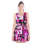 Pink Checker Graffiti  Scoop Neck Skater Dress