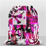Pink Checker Graffiti  Drawstring Bag (Small)