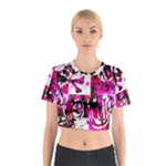 Pink Checker Graffiti  Cotton Crop Top