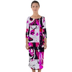 Quarter Sleeve Midi Bodycon Dress 