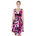 Pink Checker Graffiti  Racerback Midi Dress