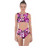 Pink Checker Graffiti  Bandaged Up Bikini Set 