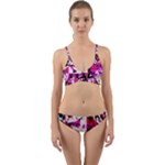 Pink Checker Graffiti  Wrap Around Bikini Set