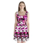Pink Checker Graffiti  Split Back Mini Dress 