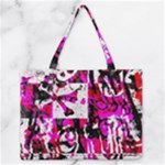 Pink Checker Graffiti  Zipper Medium Tote Bag