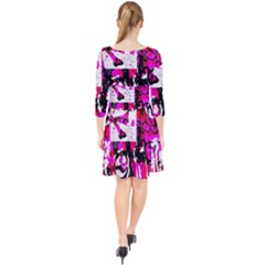Quarter Sleeve Front Wrap Dress 