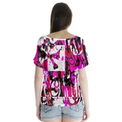 V-Neck Flutter Sleeve Top 