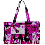 Pink Checker Graffiti  Canvas Work Bag