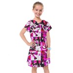 Pink Checker Graffiti  Kids  Drop Waist Dress