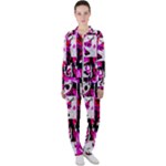 Pink Checker Graffiti  Casual Jacket and Pants Set