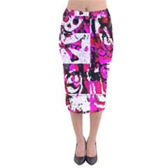 Velvet Midi Pencil Skirt 