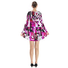 Long Sleeve Velvet V-neck Dress 