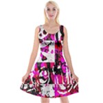 Pink Checker Graffiti  Reversible Velvet Sleeveless Dress