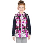 Pink Checker Graffiti  Kids  Hooded Puffer Vest