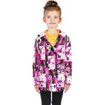 Pink Checker Graffiti  Kids  Double Breasted Button Coat