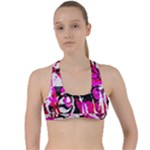 Pink Checker Graffiti  Criss Cross Racerback Sports Bra