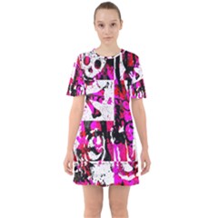 Sixties Short Sleeve Mini Dress 