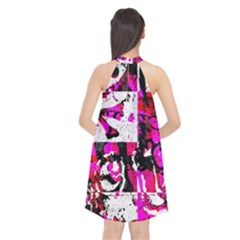 Halter Neckline Chiffon Dress  