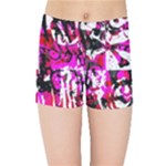 Pink Checker Graffiti  Kids  Sports Shorts