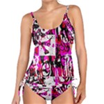 Pink Checker Graffiti  Tankini Set