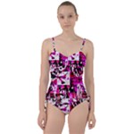 Pink Checker Graffiti  Sweetheart Tankini Set