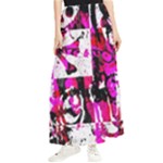Pink Checker Graffiti  Maxi Chiffon Skirt